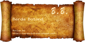 Berda Botond névjegykártya